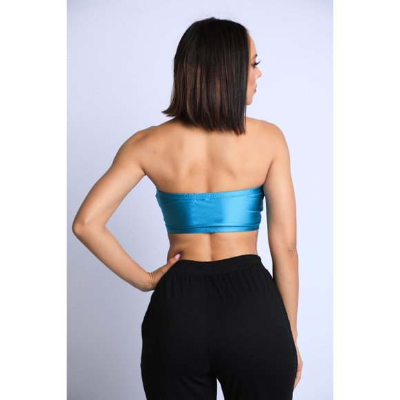 Women's Casual Sleeveless Off The Shoulder Tube Top Bandeau Nylon Spandex Comfy - Picture 5 of 11